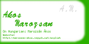akos marozsan business card